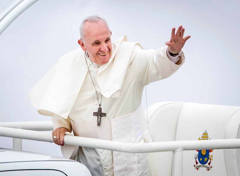 Pope Francis arrives to attend the closing mass at the World Meeting of Families at Phoenix Park in Dublin on August 28th, 2018. Photo: Danny Lawson/PA Wire